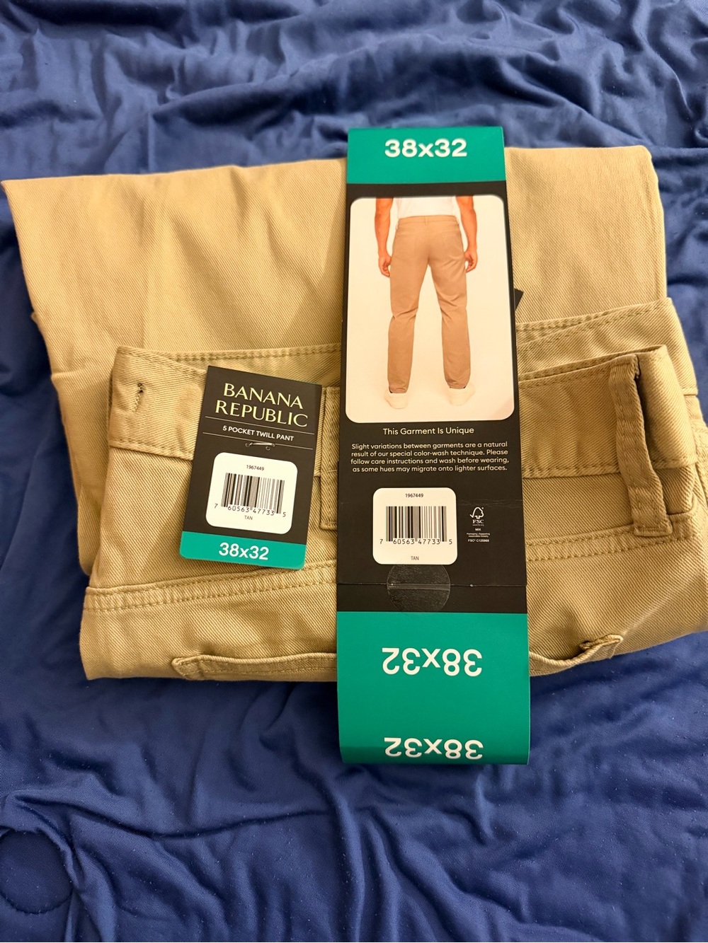 Banana Republic Men’s Khaki 5-Pocket Twill Pants